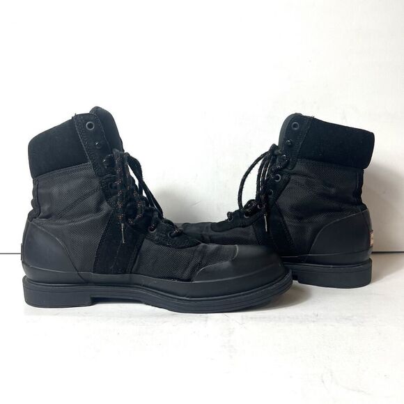 Hunter Boots Black Combat Military Lace Up Boot 6.5" Mens Sz 11 Synthetic/Rubber - Picture 5 of 12